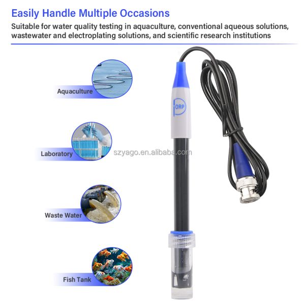 501-2 ORP Electrode with Ceramic Core Ag/AgCl Reference and ±2000 mV Range for Lab and Field Use