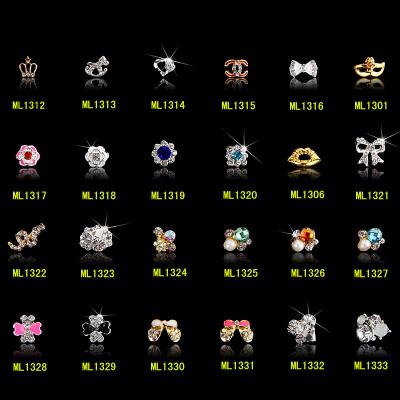 Hot NEW Wholesale Alloy Jewelry 3D Nail Art Jewelry Nail rhinestones Sticker Supplier Number ML1312-1333