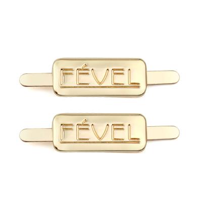 Gold Color Logo Engraved Metal Tag For Bag Hardware Accessories Customized Size Rectangle