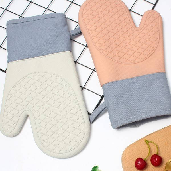 Silicone Heat Resistant Oven Mitts And Pot Holders Sets BBQ Baking Gloves Silicone Kitchen Household Utensil Tools
