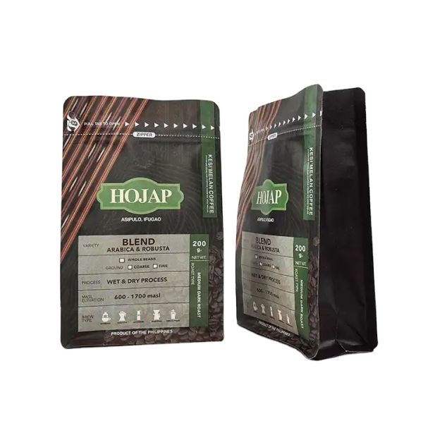 Customized Printed Recyclable Aluminium Zipper Coffee Bean Pouch Plastic Bag Packaging for Coffee Beans
