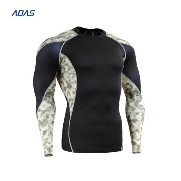Sublimation Mens Rash Guard Long Sleeve Diving Compression Spangle Embroidery Upf Swim Shirts