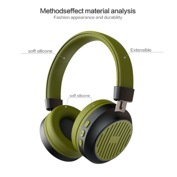 BT5.1 Macaroon Colors Wired Bluetooth Headsets