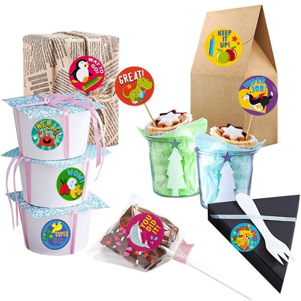 500 Pcs Cute Animals Stickers Thank You Labels for School Rewards Round Self Adhesive Label Roll