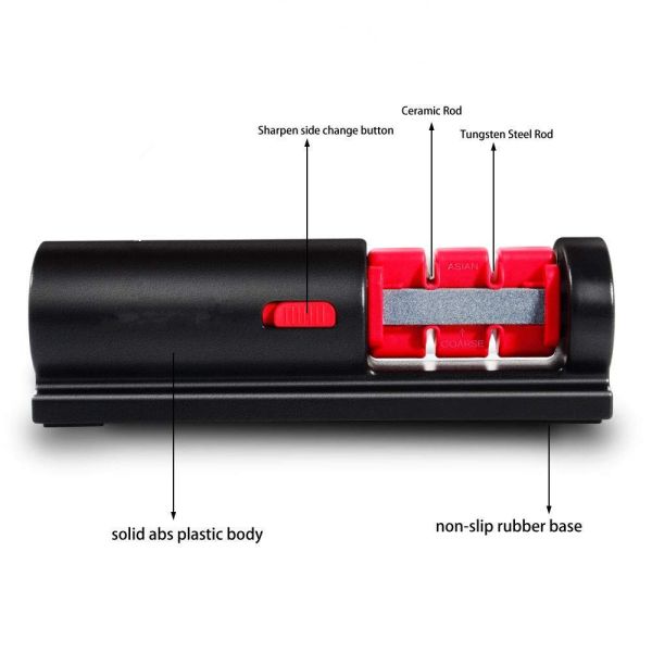 4-in-1 Ceramic Diamond Manual Household Tool Steel Knife Sharpener for Carbon Steel