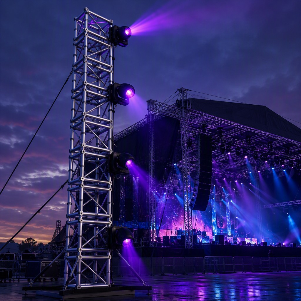 300x300mm Aluminum Spigot Truss with 6082-T6 Alloy and 4-Sided Diagonal Bracing for Stage Lighting Rig
