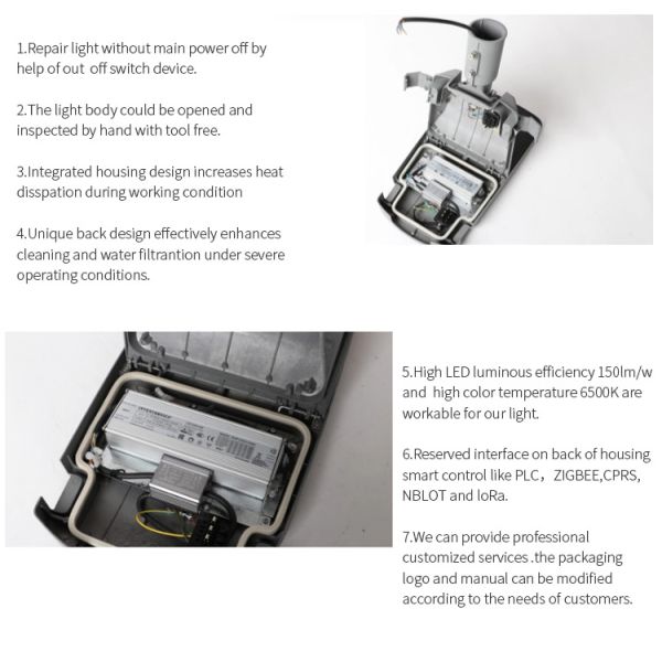 6500k 60mm Pipe Dia 5500lm 60w die casting housing alloy led aluminium adc12