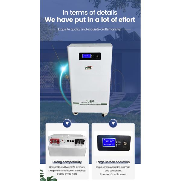 NK005 48V 51.2V 15kWh 300Ah Lifepo4 Battery Pack Lithium Batteries Solar Power Home Energy Storage Battery System with BMS
