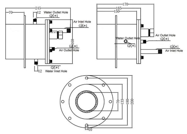 Flange-mounted High-temperature Resistant Air-Water Cooled Camera