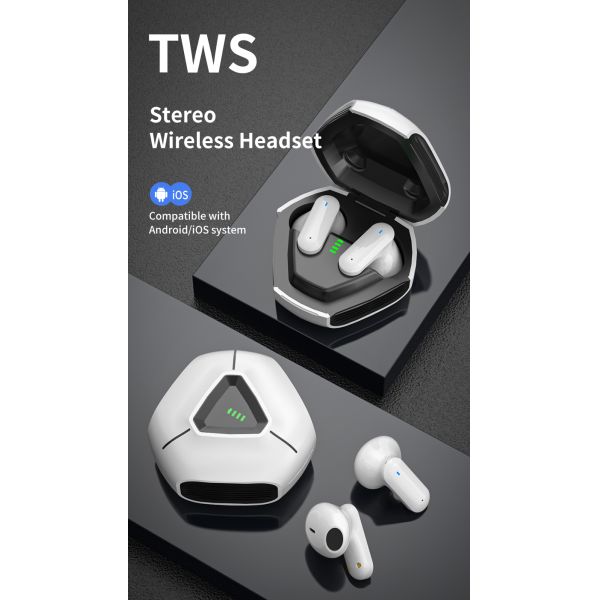 Low Latency Super Bass Stereo Wireless Earphones for PC and Travel In-Ear Sports Ready