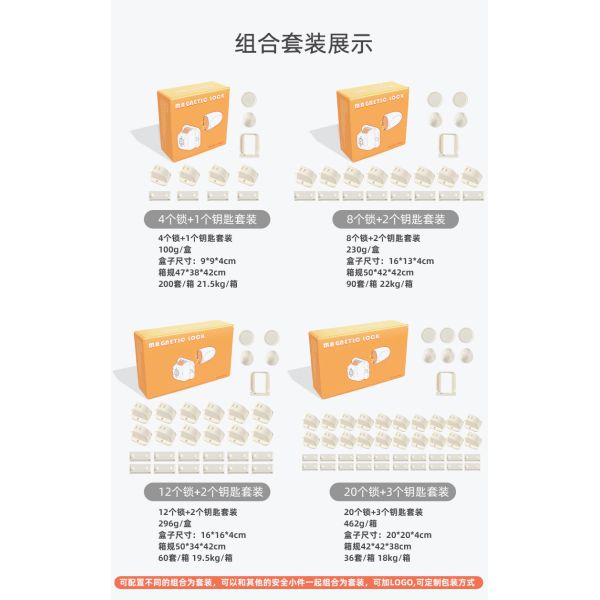 3M Adhesive Tape ABS Magnet Child Safety Locks For Cabinets Drawers