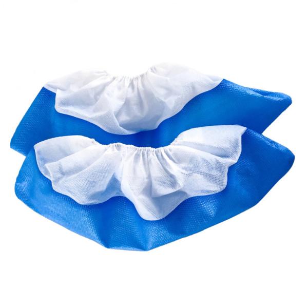 A metade impermeável revestiu sapata não tecida do filme do PE dos PP a meia cobre 15*40cm branco azul
