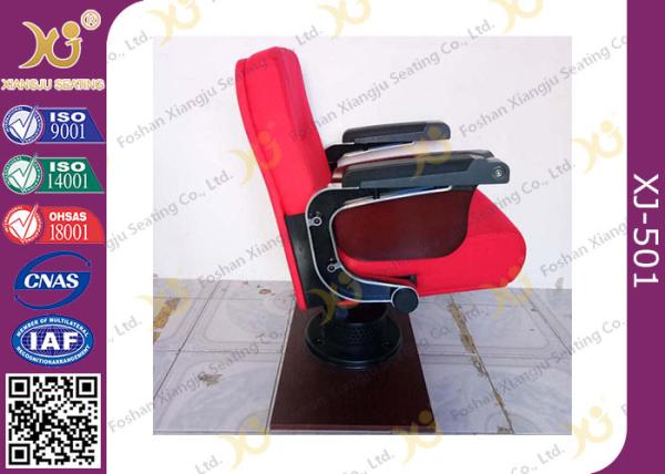 Aluminum Upholstered Red Acrylic Fabric  PU Armrest Auditorium Theater Seating
