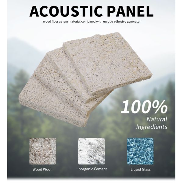 Decorative Wood Wool Acoustic Panel Fireproof Cement Board For Hall