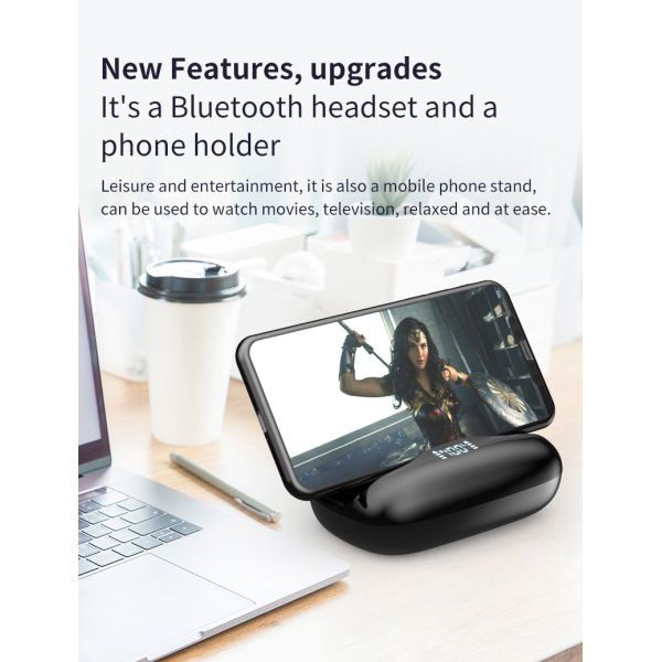 Wireless Connection Waterproof Noise Cancelling BT Streaming Stereo Headphone Earphone with 300 mah Charging Case Battery