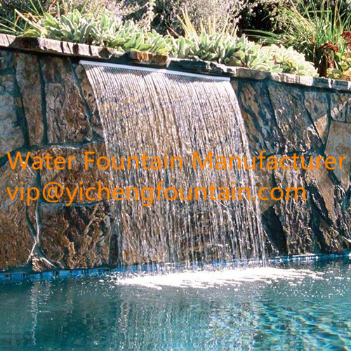 Rectangle Water Fall Nozzle Pond Fountain Accessories With Led Strip Light