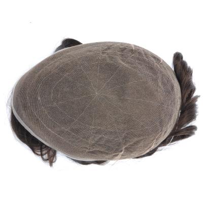 Lace ou PU Homme Toupe à cheveux réels Toupe à cheveux personnalisable