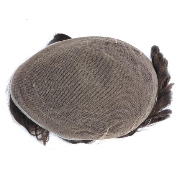 Lace ou PU Homme Toupe à cheveux réels Toupe à cheveux personnalisable