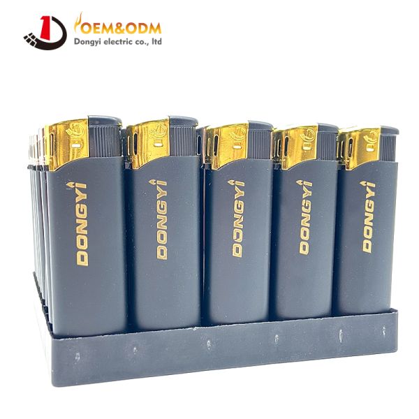 Dongyi 2025 OEM 82mm Plastic Material Refillable Lighters Cigar Smoking Electric Custom Logo Gas Cigarette Lighter