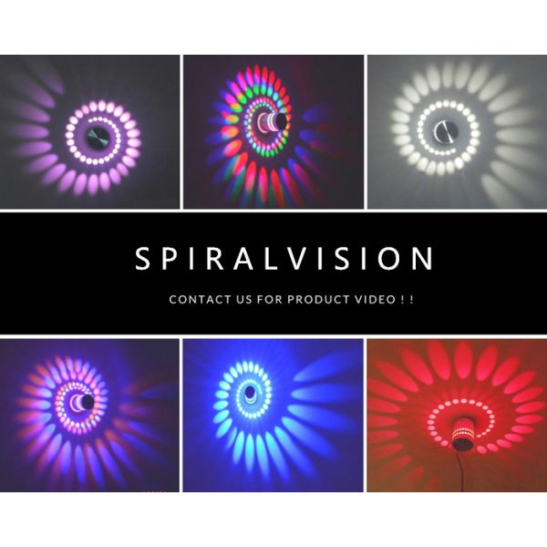 3W Colorful Aluminum Spiral Indoor LED Wall Lights For KTV Karaoke Bar