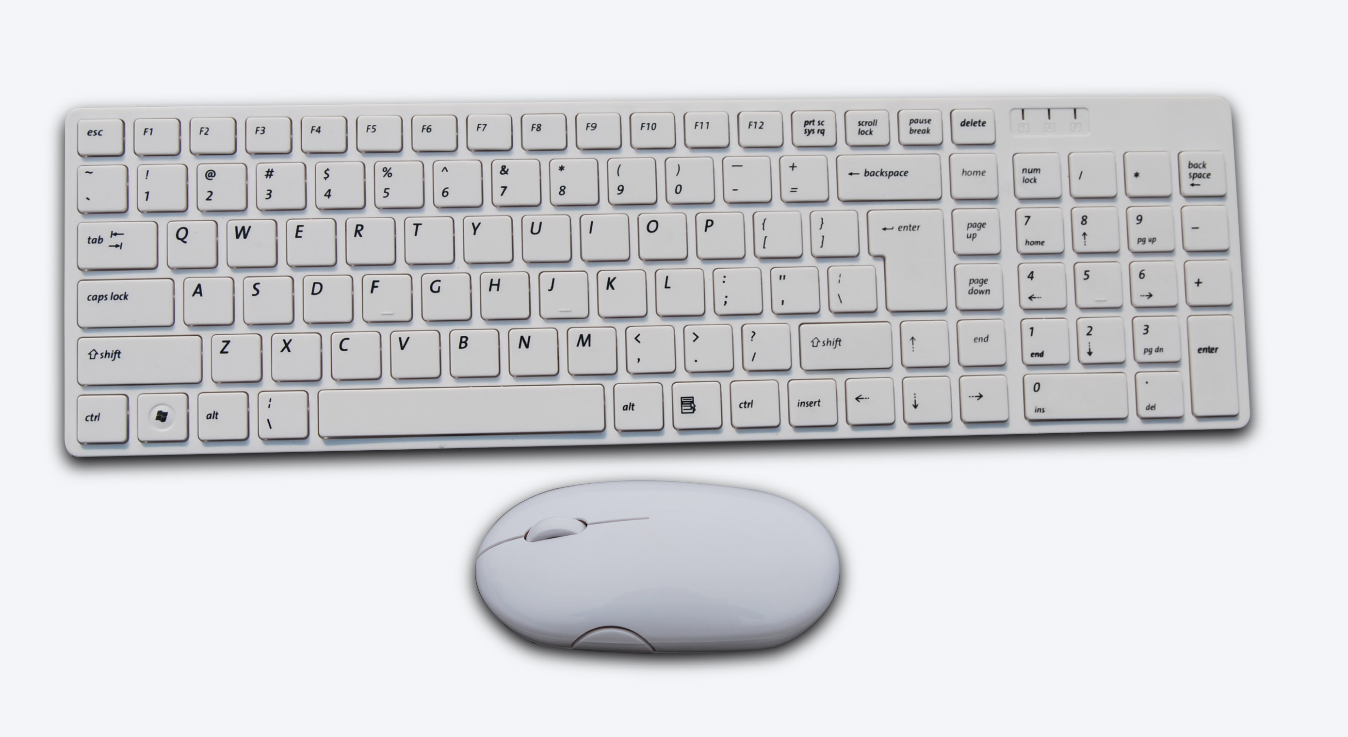 White Color Fashion Apple Design KolorFish Wireless Keyboard and Mouse Combo 2 In 1
