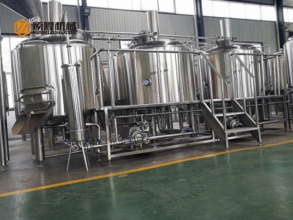 Steam Heating Beer Brewing Equipment 1000L Stainless Steel Three Vessels