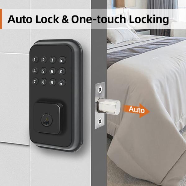 IP65 Weather Resistance Keyless Deadbolt Lock FCC Low Power Consumption