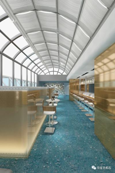 Customized Blue Terrazzo Flooring Artificial Inorganic Stone Tile Outdoor Indoor