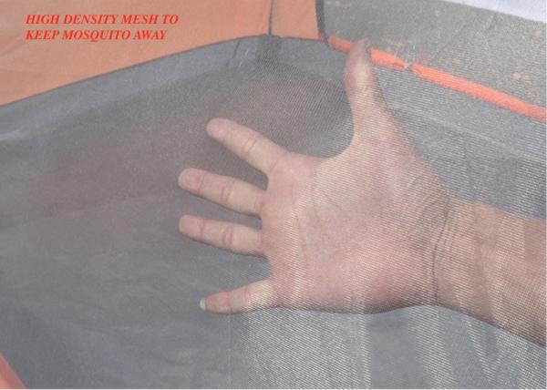 210X180X130cm Orange Waterproof PU2000mm Coated 190T Polyester Cozy Camping Tent