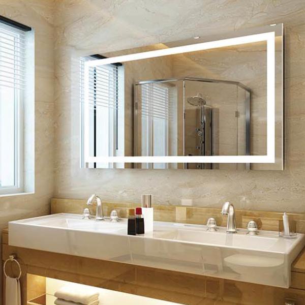 5mm LED Round Bathroom Mirror Silver LED Illuminated Bathroom Mirror 3000K - 6000K