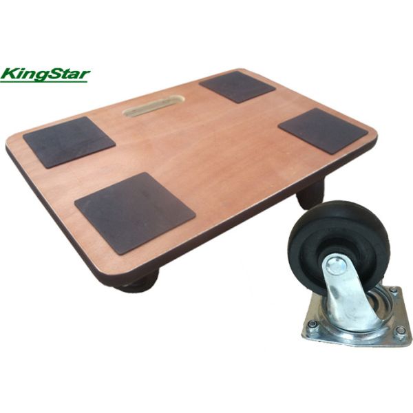 Wooden Heavy Duty Furniture Dolly With Anti Slip Square Area And PVC Seal 300kg Capacity