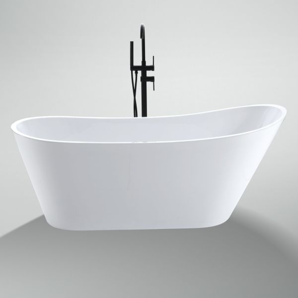 US 200 Samples Freestanding Acrylic Bathtub Narrow Rim Border Bulk Packing Oval Design