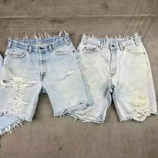Fabricantes personalizados pantalones vaqueros de lujo calzoncillos Y2k Acid Wash ropa de calle pantalones vaqueros de lujo rasgados pantalones vaqueros de jeans calzoncillos para hombres