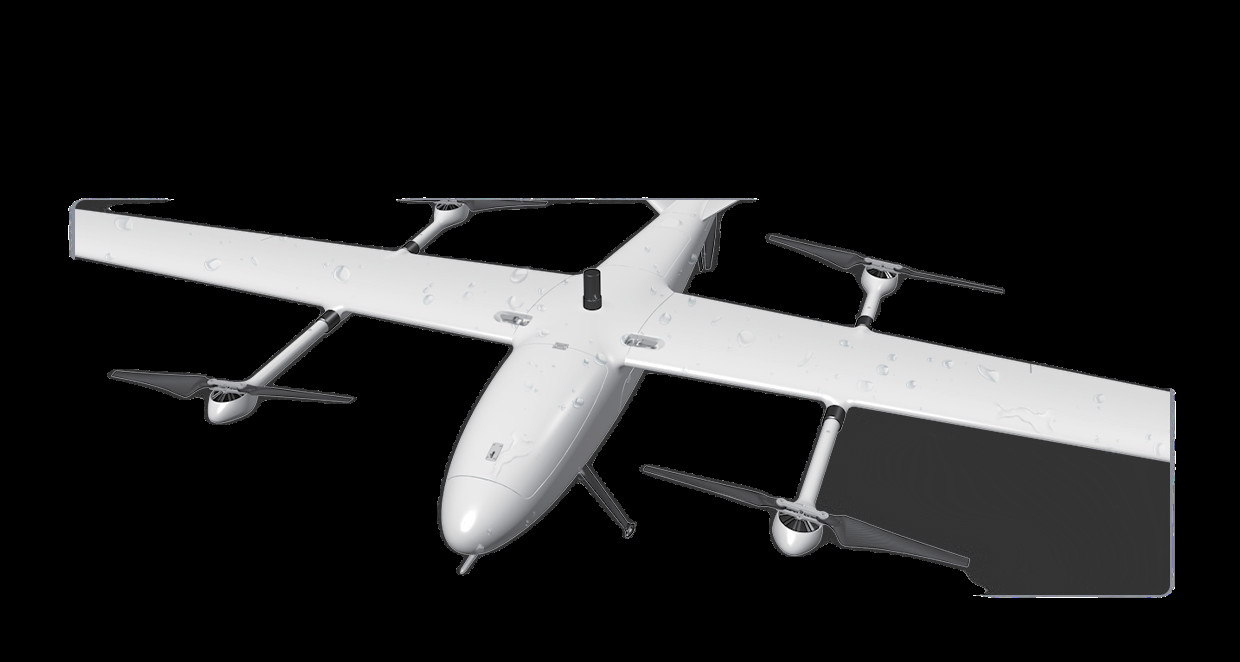 Легкий разведывательный БПЛА CP7 VTOL имеет дальность 210 км и максимальное время полета 180 минут при максимальной массе груза 1,3 кг