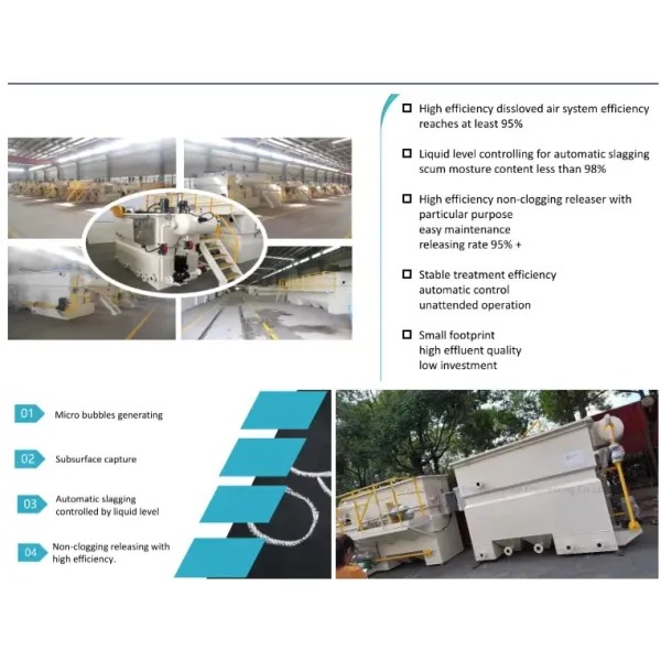 DAF System Dissolved Air Flotation for Printing and Dyeing Wastewater Treatment with 3600*1700*1850mm Specification and Low Investment