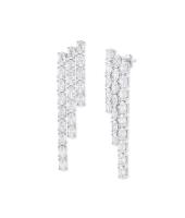 Oval Tennis White Cubic Zircon Earrings for Women Luxury Jewelry