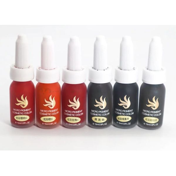 Бутылка стекла чернил 15ml татуировки макияжа естественных заводов губы постоянная