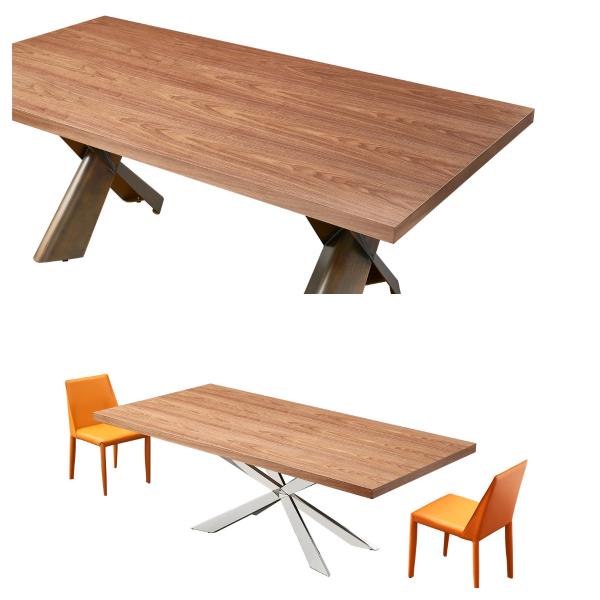 Wood Top Steel Brass Leg Luxury 8-Seater Dining Table Set Modern Style Dining Room Furniture