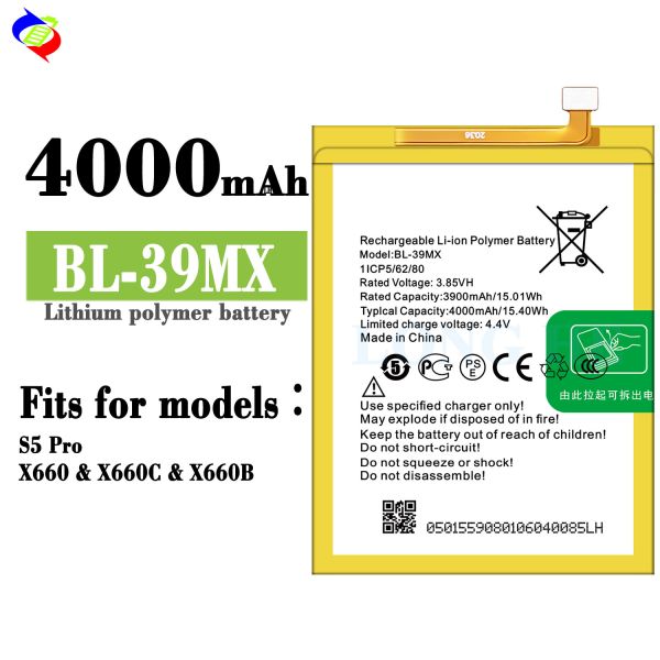 Двойная защита IC 4000mAh BL-39MX S5 Pro батарея для мобильного телефона Infinix X660