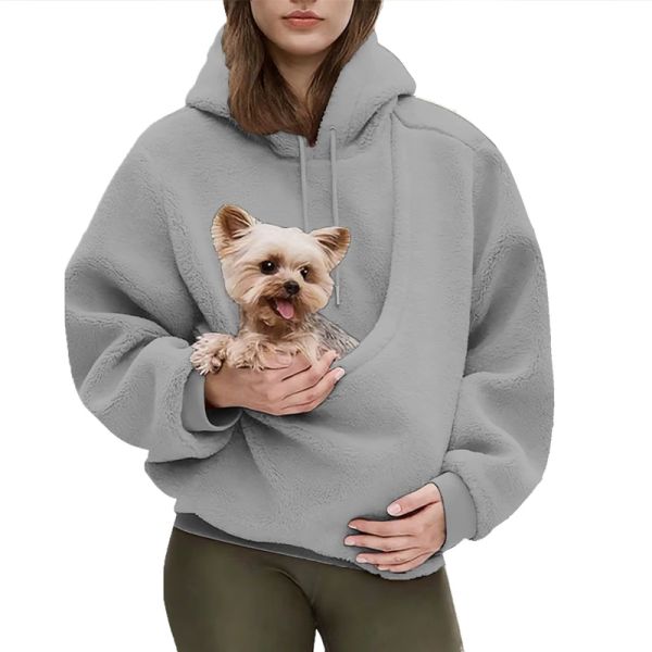 OEM/ODM Wholesale Couple Pet Cat & Dog Bag Hoodie with 3D Embroidery Cartoon Design Winter Fashionable Warm Breathable Windproof