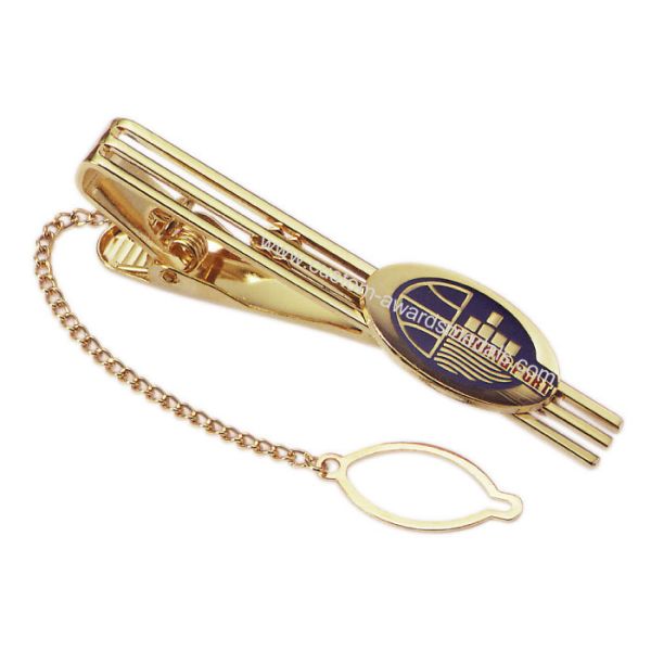 Copper Stamping Danang Port Metal Tie Bar, Personalized Tie Bar With Soft Enamel Filled, Gold Plating