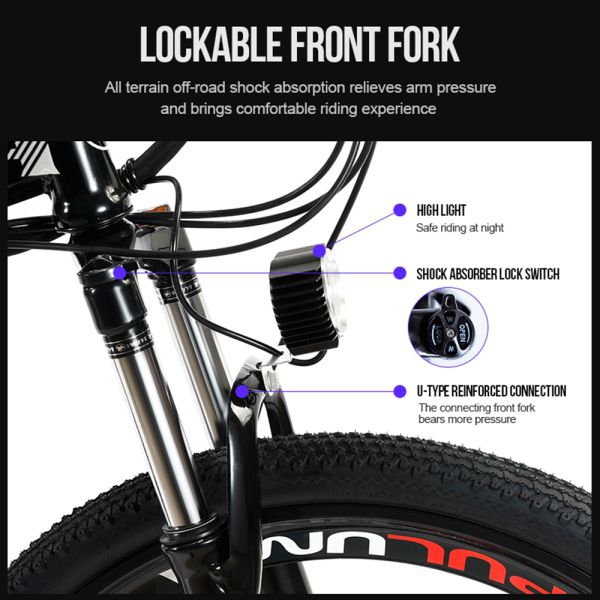 27.5 29 Inch Foldable Electric Mountain Bike For Adults Full Suspension 6 Spokes E-Mtb