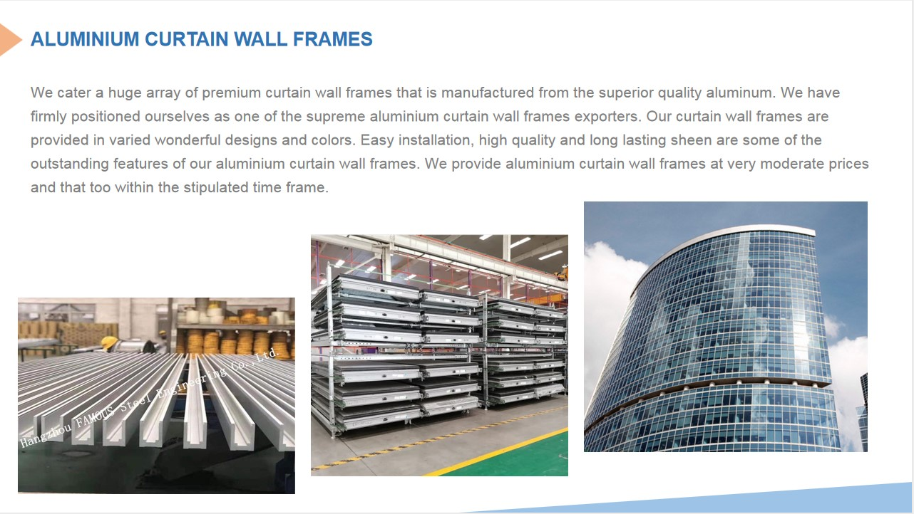 Exterior Glass Curtain Wall Facade Architectural Double Glazed Curtain Wall