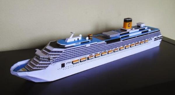Creative  Plastic Cruise Ship Models , Costa Pacifica Cruise Ship Boat Replica Models
