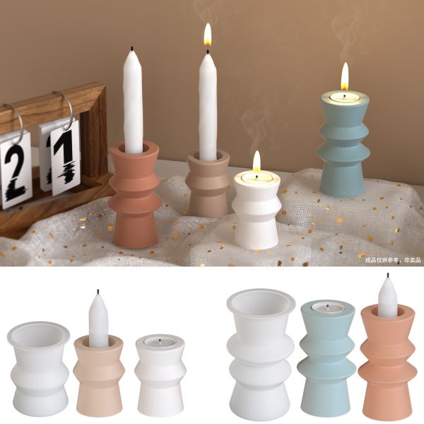DIY resin cement gypsum banana candle base geometry ins wind cone candle holder silicone mold