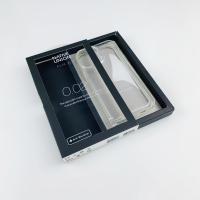 Boîte en papier à coffre coulissante noire personnalisée avec fenêtre transparente pour boîtier téléphonique