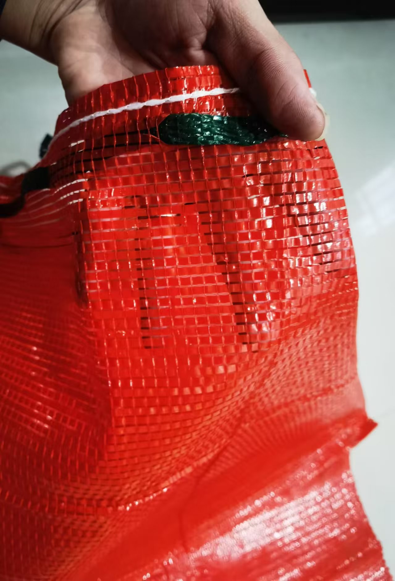 Potato Packaging Leno Mesh Bag Red PP Woven Leno Mesh Bag with Drawstring for Potato Packaging