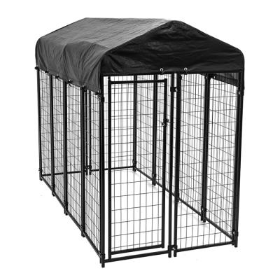 canil soldado galvanizado exterior do cão do fio de 4x8x6 ft grande com tampa