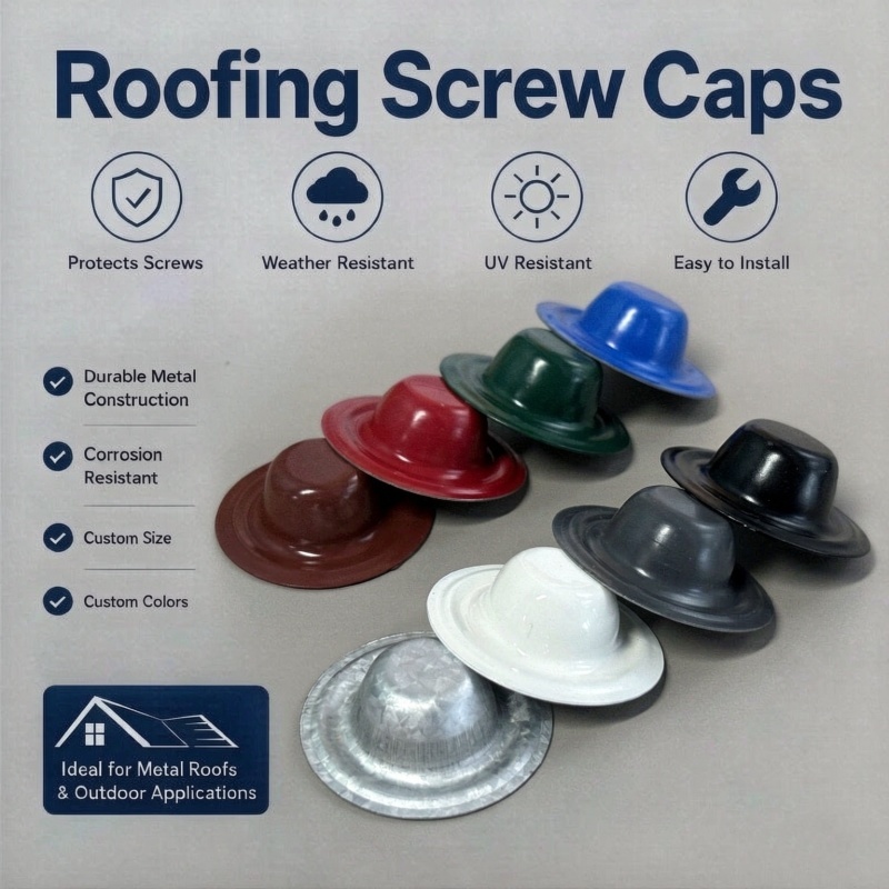 UV Resistant Roof Screw Caps,Metal Screw Caps Match Colorful Corrugated Steel Sheet