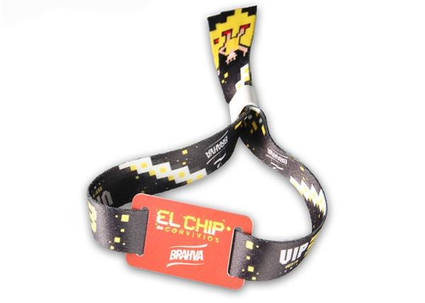 Full Color F08 1K RFID Fabric Wristband Sporting Events Music Festivals NFC Parties Ticket Bracelet For Cashless Event